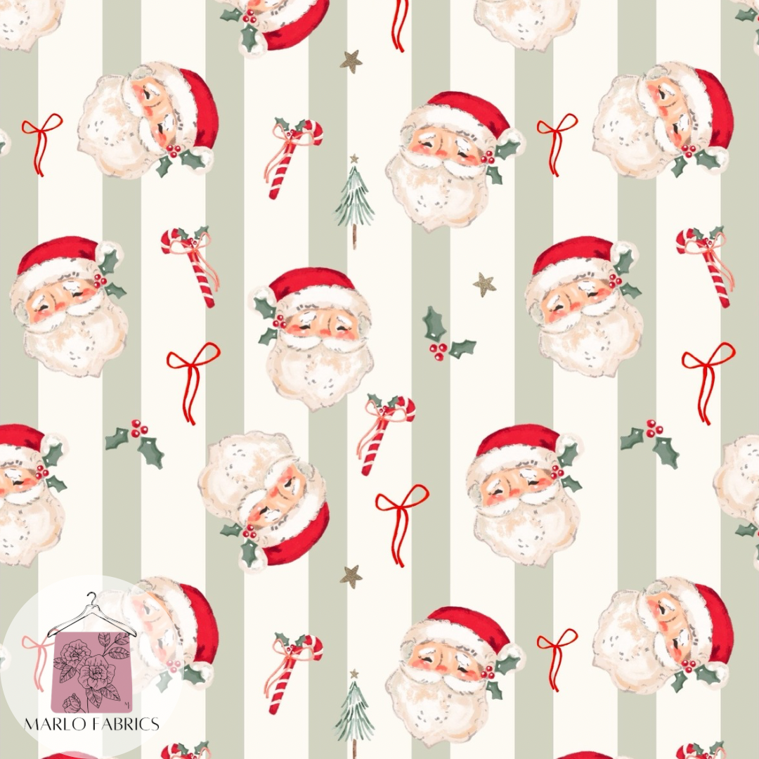 Vintage Santa - Sage Stripe