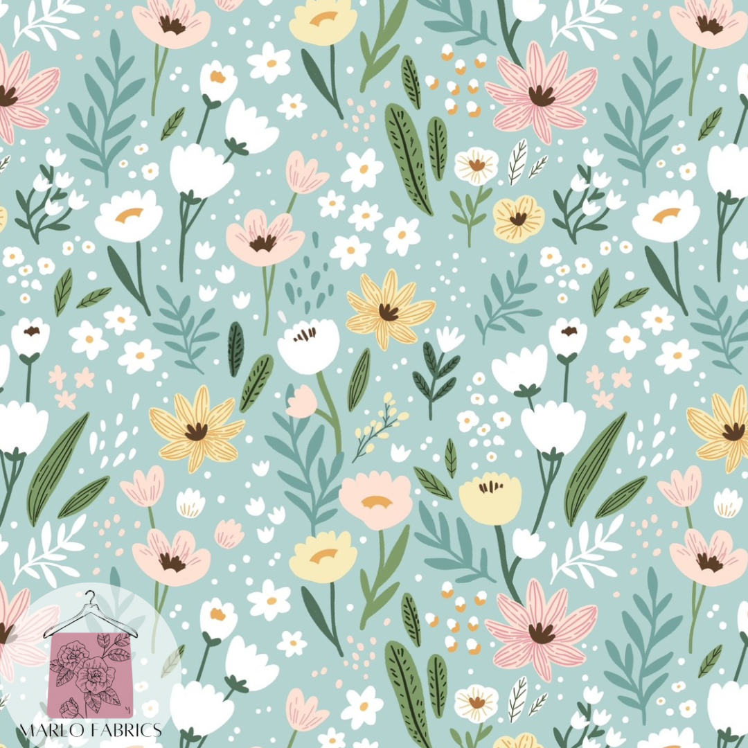Whimsy Floral - Mint - Pre Order 739
