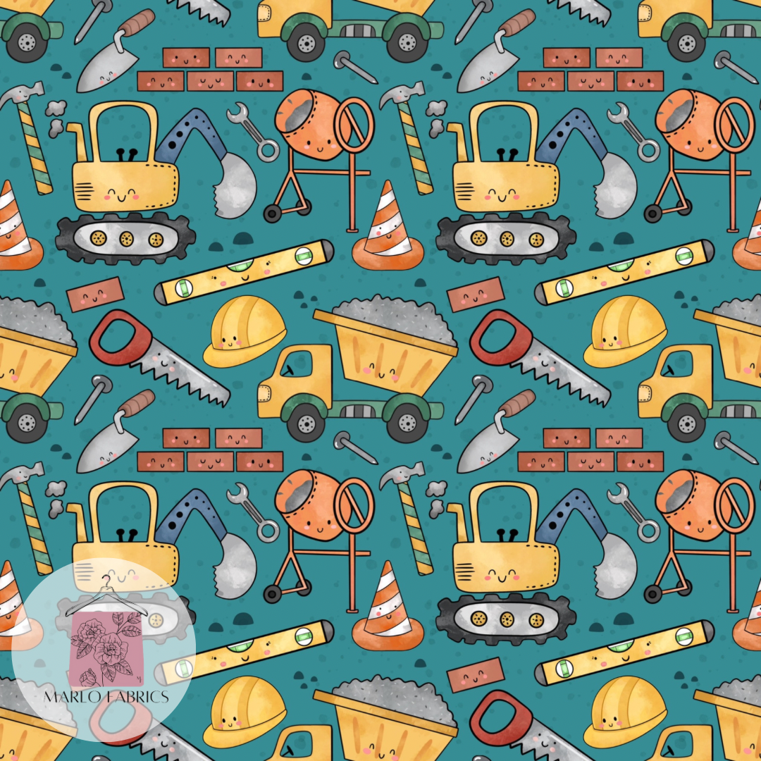 Construction Fun - Teal - Pre Order 464