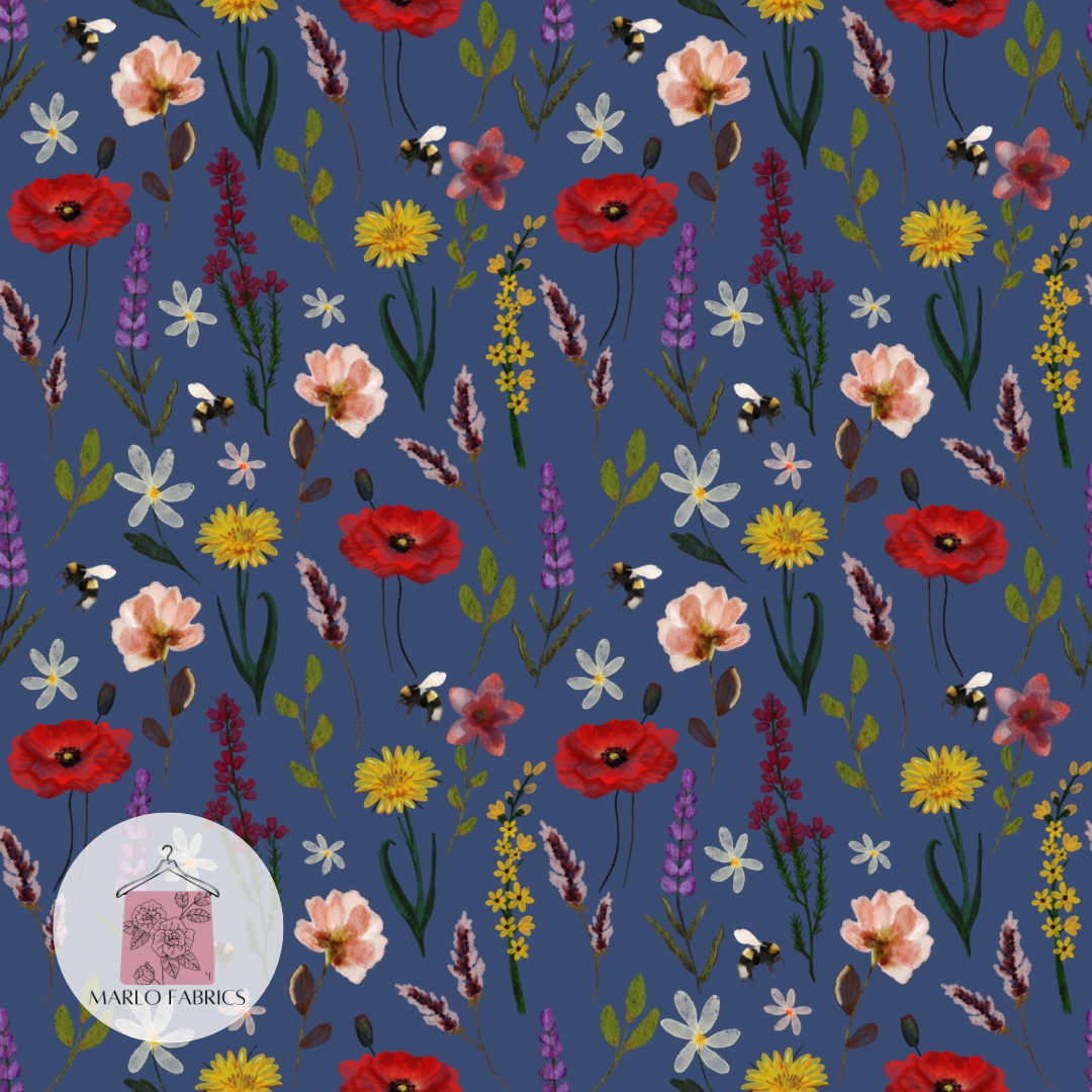 Wildflowers - Navy - Pre Order 362