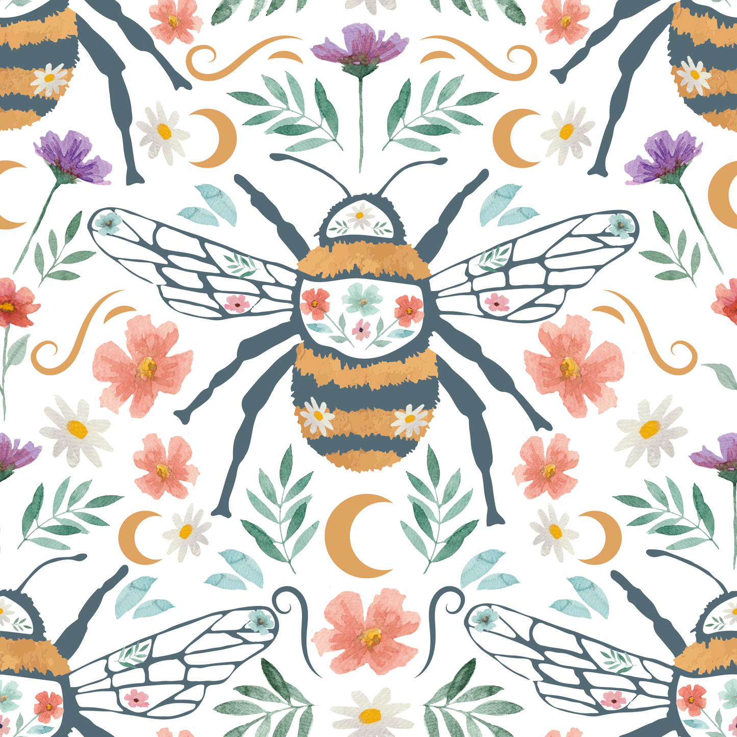 Midsummer Bees - White - Pre Order 96