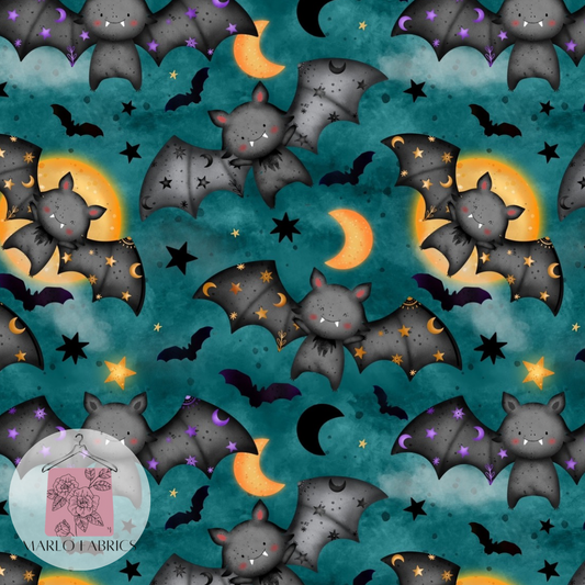 Spooky Bats - Teal  - Pre Order 595