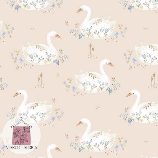 Floral Swans -Blush - Pre Order 608