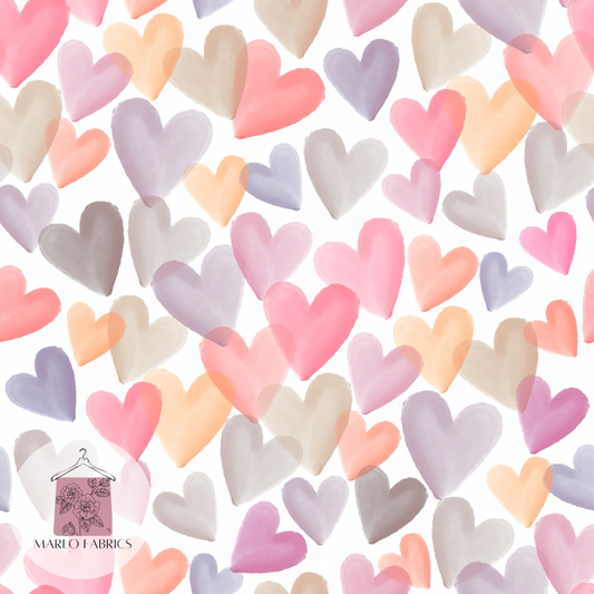 Pastel Pinks Hearts - Pre Order 414