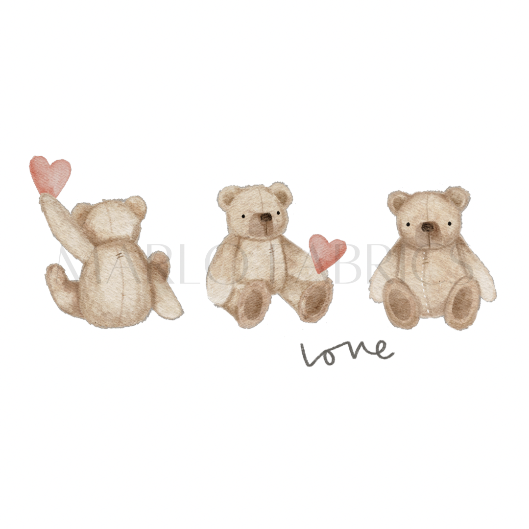 3 love bears - Heat Transfer - IN STOCK