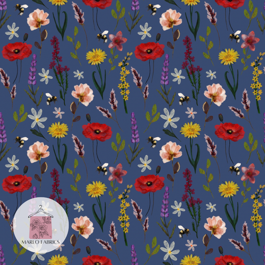 Wildflowers - Navy -  Pre Order 362