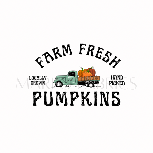 Farm fresh Pumpkin Truck Heat Transfer