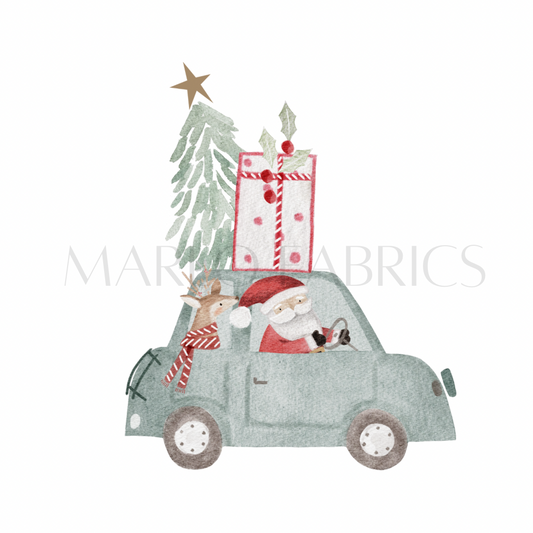 Santas Car - Tree - Heat Transfer