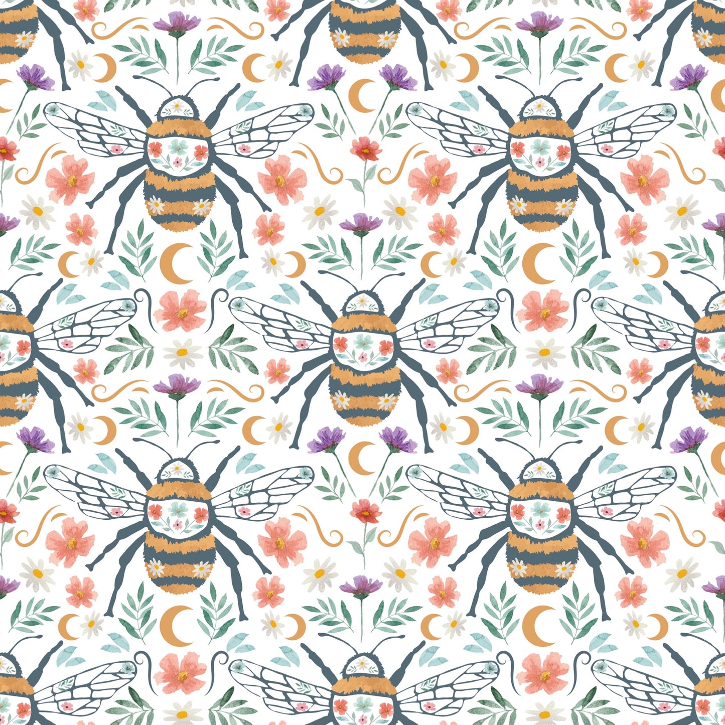 Midsummer Bees - White - Pre Order 96