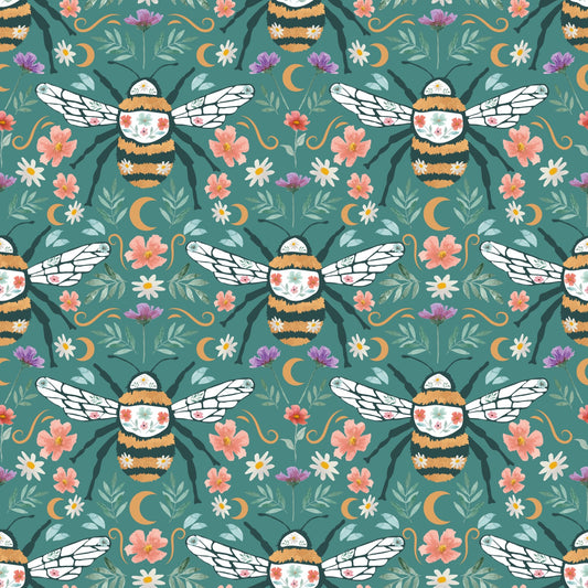 Midsummer Bees - Teal - Pre Order 97