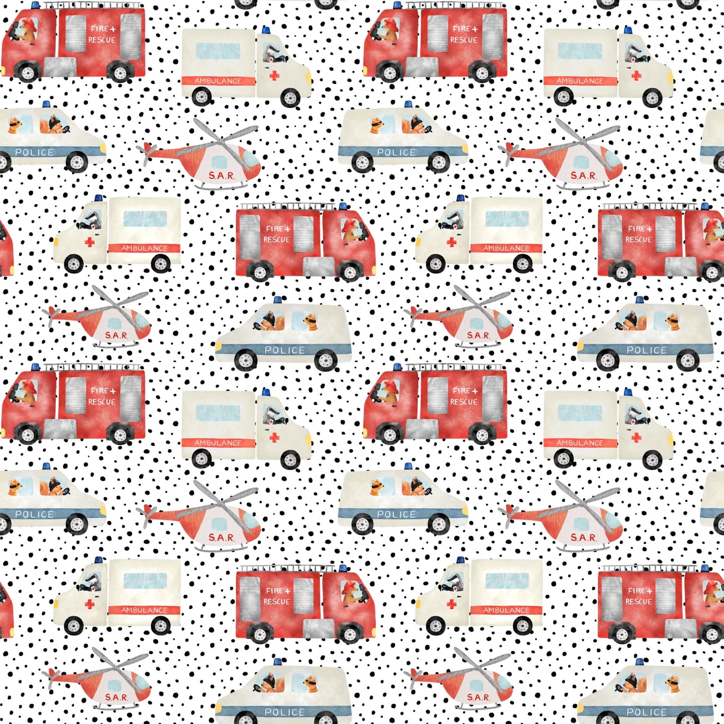 Emergency Vehicles- Dots - Pre Order 90